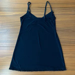 George‎ Black Slip Medium Soft Sleep Lounge Dress Ruffle Trim Coquette Babydoll thumbnail 2