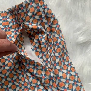Promod French Designer Skirt Orange White Size 6 thumbnail 2