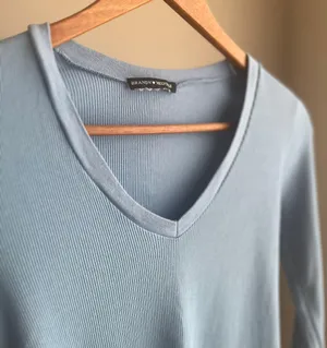 Brandy Melville Light Blue V Neck thumbnail 1