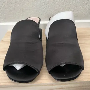Chinese Laundry Black Glitter‎ Mara Satin Slip On Mules 6.5 thumbnail 3