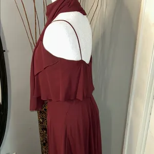 Mori Lee Elegant Burgundy Evening Gown thumbnail 8