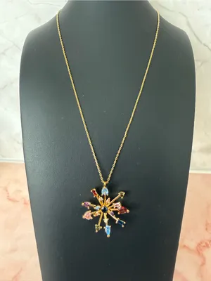 Kate Spade |♠️| Gold Plated Multicolor Starburst Pendant Necklace | Medium thumbnail 1