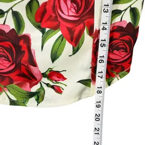 Jaded London Scarlett Satin Corset Top Womens 4 Ivory Red Rose Floral Coquette thumbnail 11