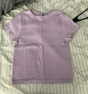 Old Navy Lavender Ribbed Tshirt  thumbnail 1
