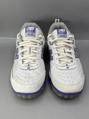 New Balance 806 Tennis Shoes Womens 9.5 White Grain Leather Athletic WC806W thumbnail 3