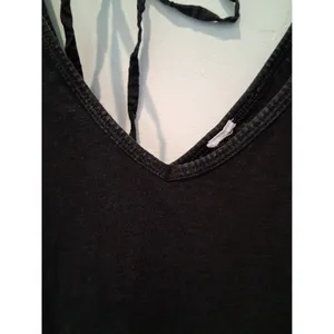 Daily Practice Anthropologie Malibu Creek Dress Cotton Ruffle Black measures Med thumbnail 3