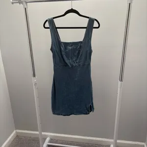 Primark Light Blue Bodycon Denim Sleeveless Dress with Slit thumbnail 2