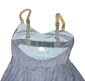 Esley Light Blue Sundress with Yellow Straps and Front Cutout thumbnail 4