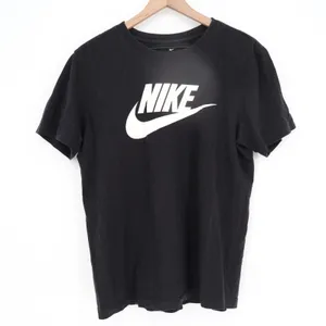 Nike Womens Black Futura Logo Swoosh Graphic T-Shirt Size M thumbnail 1