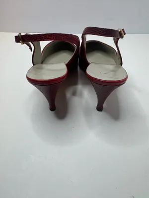 Saks Fifth Avenue Red Slingback Heels Size 7.5B thumbnail 4