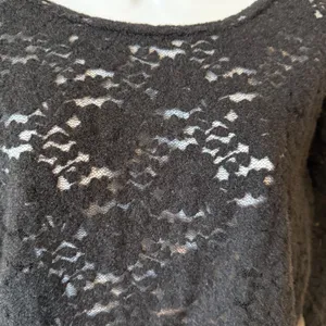 Natural Life WomenBlack Floral Lace Long‎ Sleeve Crop Top Sheer Boho XS Festival thumbnail 4