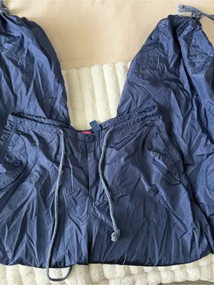 Edikted Navy Blue Lightweight Track Pants thumbnail 4