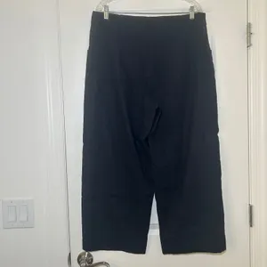 Rag & Bone Navy Blue Linen Blend Wide Leg Cropped Trousers Pants Womens 12 thumbnail 5