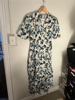 NWT Tuckernuck Budding Bluebell Hadley Floral Linen Dress small thumbnail 2
