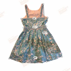 Lilly Pulitzer Sundress Size 2 Blue Green Floral Fit & Flare thumbnail 5