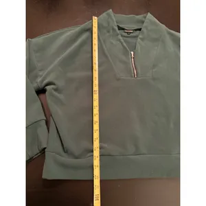 Coco + Carmen Womens Forest Green Quarter Zip Fleece‎ Pullover Sweatshirt L/XL thumbnail 3