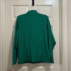 Offline by Aerie quarter zip pullover green terry cloth size medium thumbnail 5