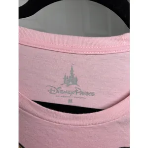 Disney Parks Minnie Mouse Graphic T Shirt Womens Size M Pink Glitter Bow Cotton thumbnail 4