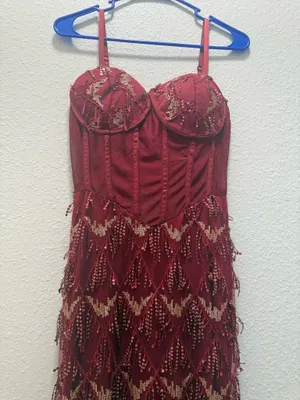 Red sequence dress Size 2 thumbnail 3