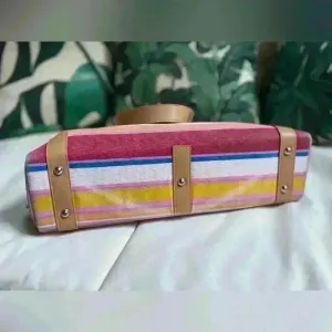 Women’s Multicolor‎ Striped Beach Bag Pink thumbnail 5