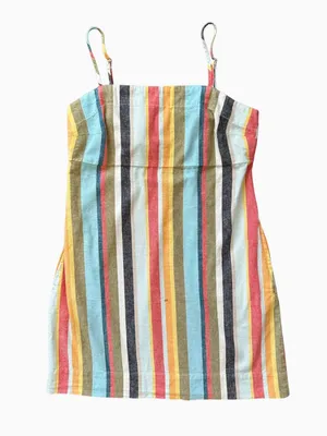 Striped Mini Slip Dress Multi Color thumbnail 3