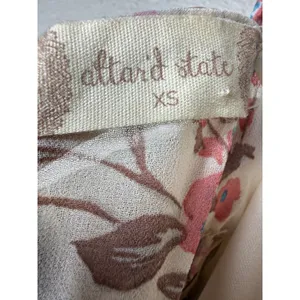 Altar'd State Ivory Floral Wrap Mini Dress Tiered Ruffle Spaghetti Strap XS thumbnail 8