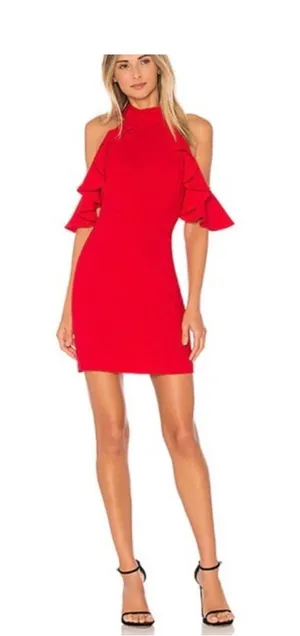 Amanda Uprichard Haven Halter Red Mini Dress Size Medium thumbnail 1