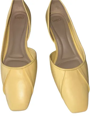 NEW FRANCO SARTO Debrah Half D'orsay Flat Butter Yellow SZ-8.5 thumbnail 6