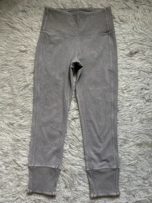 Lululemon Athletica Washed Gray Women’s Cropped High-Waist Leggings Size 4 thumbnail 3