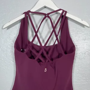 Buffbunny Collection Women S Purple Maroon Revolution Tank Built in Bra Strappy thumbnail 6