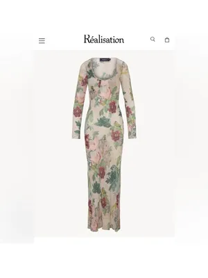 Realisation Par THE INKA in Ethereal Floral Long Sleeve Dress, M thumbnail 3