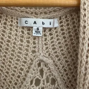 Cabi Teachers Pet Cream Open Cardigan Cotton Linen Ramie Sweater S thumbnail 5