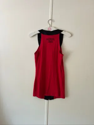 Harley Davidson Red And Black Zipper Front Tank Top Woman’s Small Y2K 12/2011 thumbnail 9
