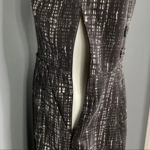 J. Crew Grey White Sleeveless Midi Dress Pocket Capsule Wardrobe Career Casual 6 thumbnail 3