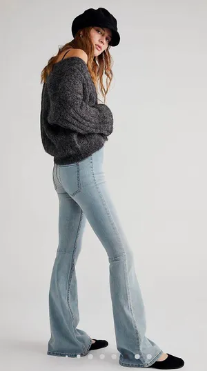 Free People Penny Pull-On Flare Jeans thumbnail 7