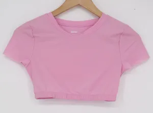 Aerie Smoothez Pink Short Sleeve Crop Top Small Activewear Crew Neck thumbnail 1