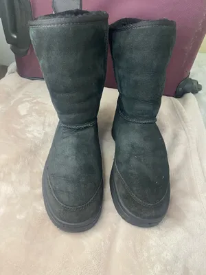 UGG Australia Classic Short Black Suede Boots women size 8 thumbnail 2