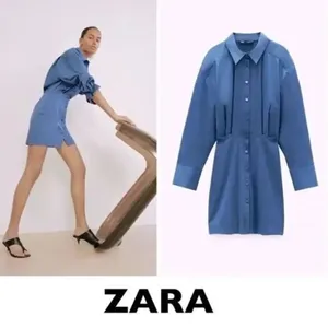 ✨Zara Blue Pleated Shirt Dress✨ thumbnail 2