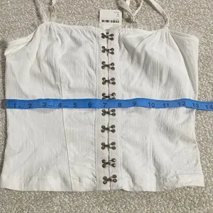Free People White Lace-Trimmed Tank Size S thumbnail 8