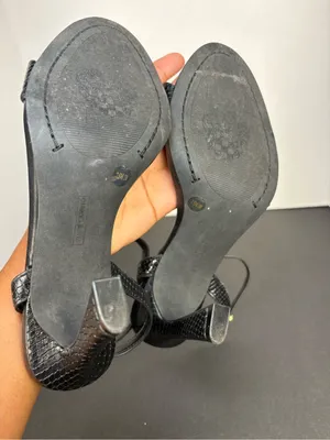 Black Heels Strappy High Heel Textured Sandals Vince Camuto thumbnail 9