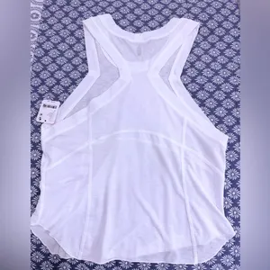 NWT Free People Movement Tempo Silver Lining White Tank size Large, Optic White thumbnail 11