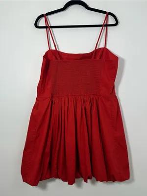 Abercrombie & Fitch Women’s Red Spaghetti Bubble Hem Mini Dress XL NEW thumbnail 3