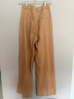 Abercrombie & Fitch Sloane Linen Blend Tan Trousers XS thumbnail 3