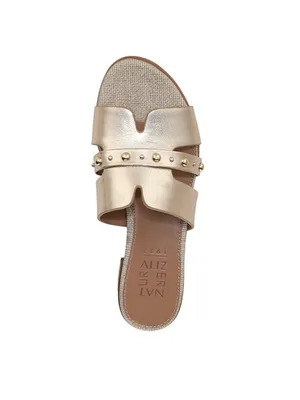 NWT Naturalizer Niche Slide Sandal Metallic Leather Studded Champagne Brown 8M thumbnail 5