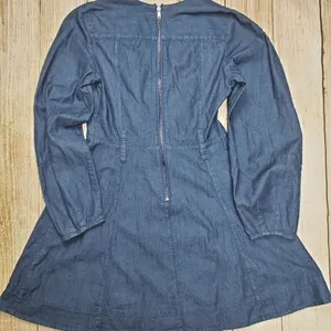 FREE People Denim Long Sleeve Dress Defect‎ thumbnail 9
