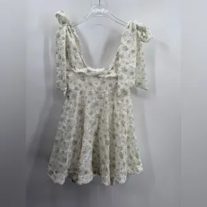 Mable WHITE & SAGE FLORAL MINI‎ DRESS size medium NWT thumbnail 4