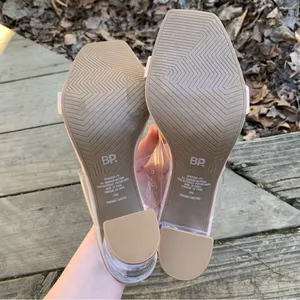 BP. Naomi Block Heel Sandal in Blush Faux‎ Leather Size 10 thumbnail 9