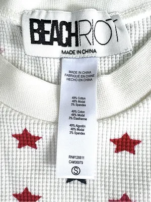 Like New BEACH RIOT Bay Thermal Sleep Set Americana Star Pattern Size Small thumbnail 8