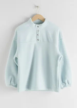 & other stories Fleece Mock Neck Pullover Sweatshirt thumbnail 2