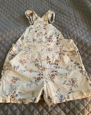 No Boundaries Floral Short Overalls thumbnail 1